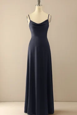 Simples Burgundy longo da dama de honra Prom Dress