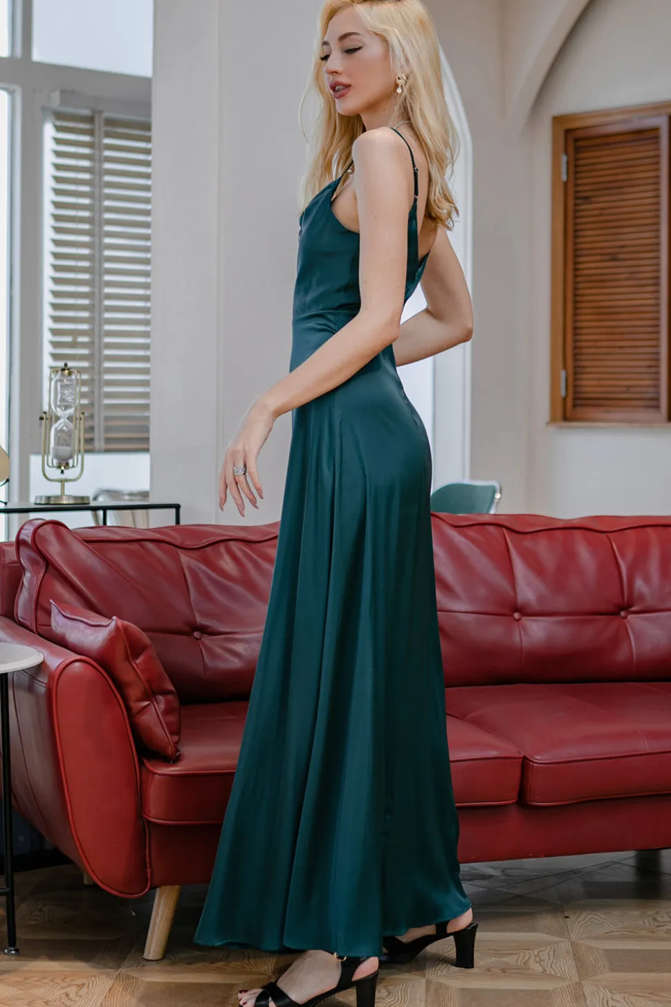 Simples Burgundy longo da dama de honra Prom Dress