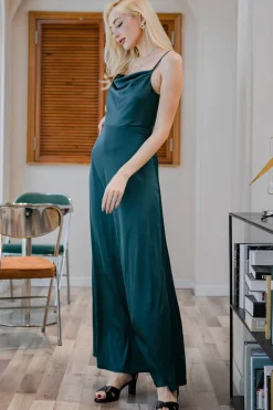 Simples Burgundy longo da dama de honra Prom Dress