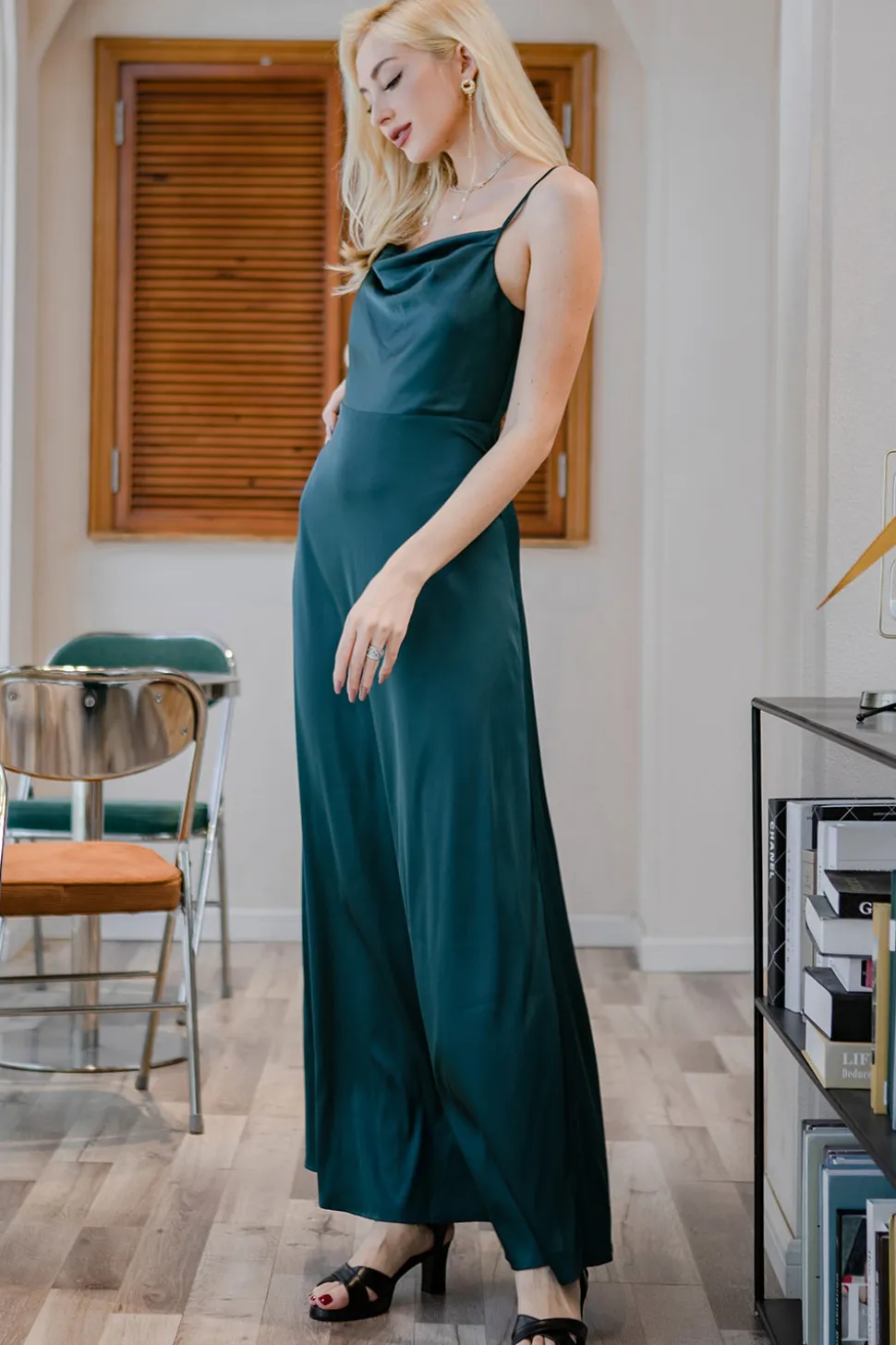 Simples Burgundy longo da dama de honra Prom Dress
