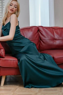 Simples Burgundy longo da dama de honra Prom Dress