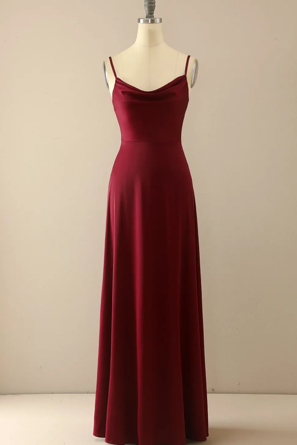 Simples Burgundy longo da dama de honra Prom Dress