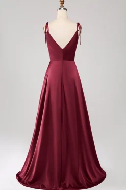 Simples Verde Escuro Alças Esparguete Ruched Prom Dress com Fenda