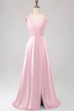 Simples Verde Escuro Alças Esparguete Ruched Prom Dress com Fenda