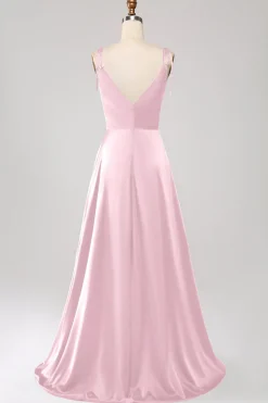 Simples Verde Escuro Alças Esparguete Ruched Prom Dress com Fenda