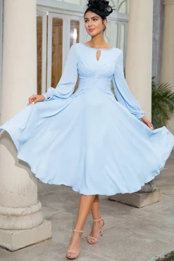 Sky Blue Chiffon Mãe do Vestido de Noiva