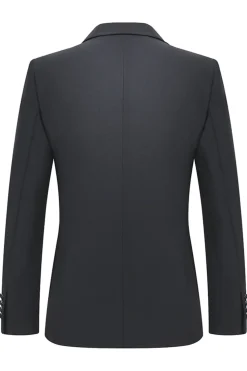 Slim Fit Peak Lapel 2 Peças Ternos Preto Masculino