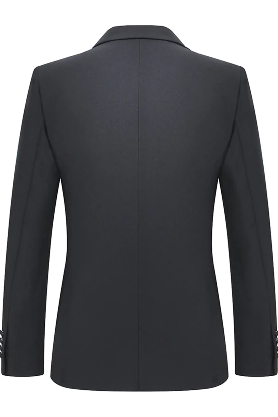 Slim Fit Peak Lapel 2 Peças Ternos Preto Masculino