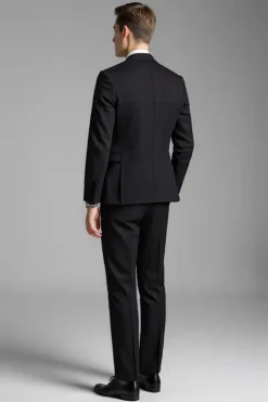 Slim Fit Plaid Notched Lapela 3 Peças Fato Homem