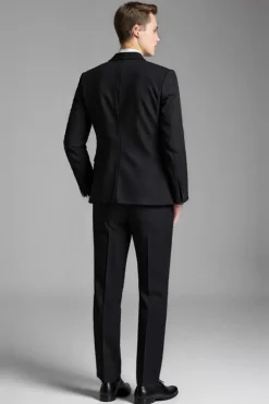 Slim Fit Plaid Notched Lapela 3 Peças Fato Homem