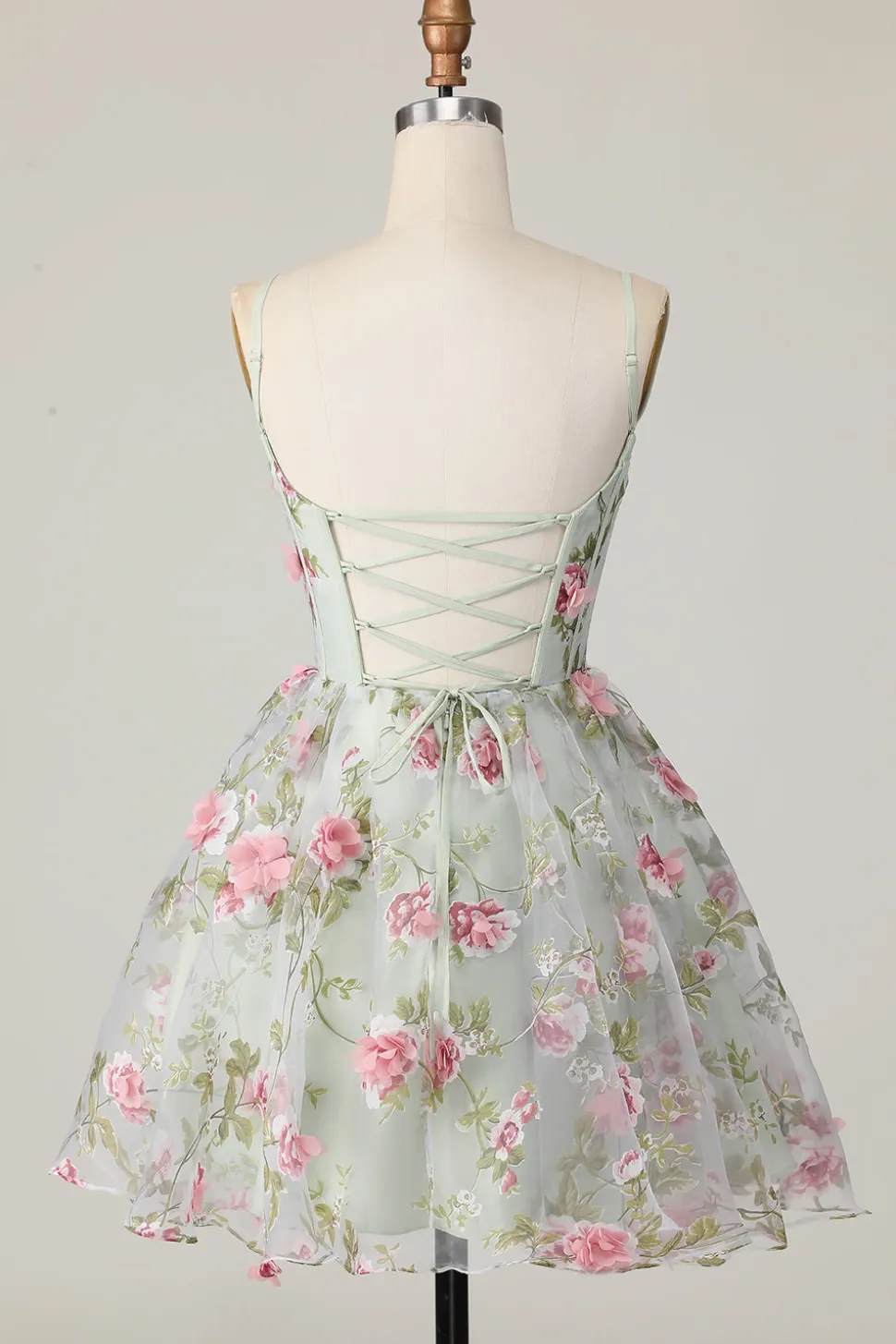 Sálvia Flores Linha-A Espartilho Curto/Mini Vestidos Cocktail