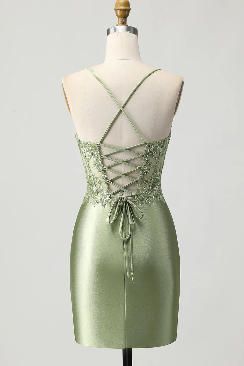 Sálvia Verde Bodycon Lantejoulas Curto/Mini Vestidos Cocktail