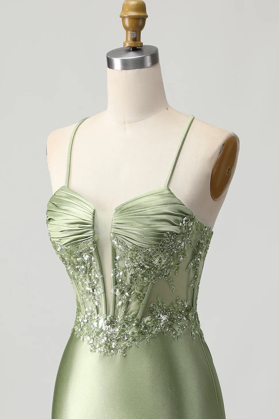 Sálvia Verde Bodycon Lantejoulas Curto/Mini Vestidos Cocktail