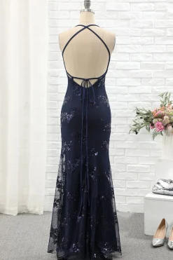 Spaghetti Alças Vestido de festa de sereia