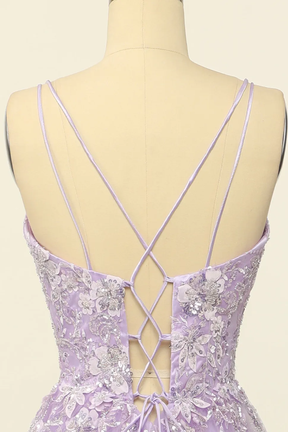 Spaghetti roxo tiras vestido de baile com apliques