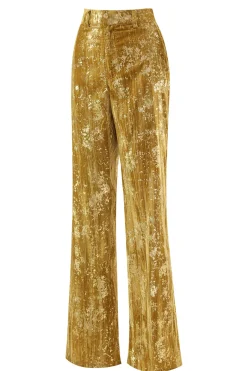 Sparkly amarelo pico lapela 2 peças mulheres ternos de baile com mangas