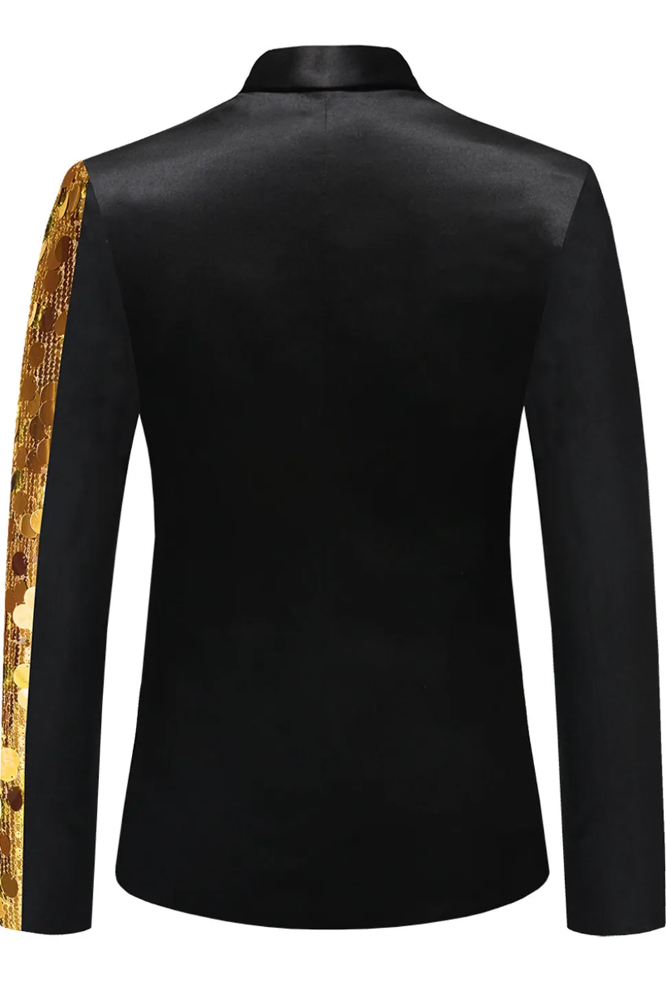 Sparkly Black Sequins Notched Lapela Blazer Masculino
