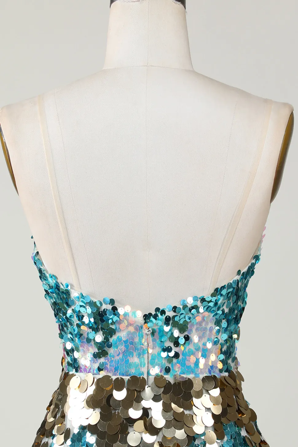 Sparkly Blue Sequined Tight Short Homecoming Vestido