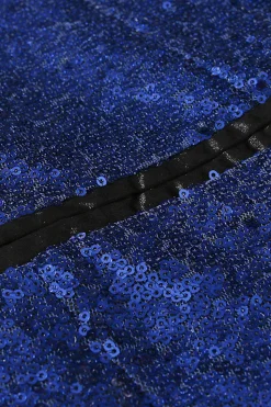 Sparkly Blue Shawl Lapela Um Botão Masculino Prom Blazer