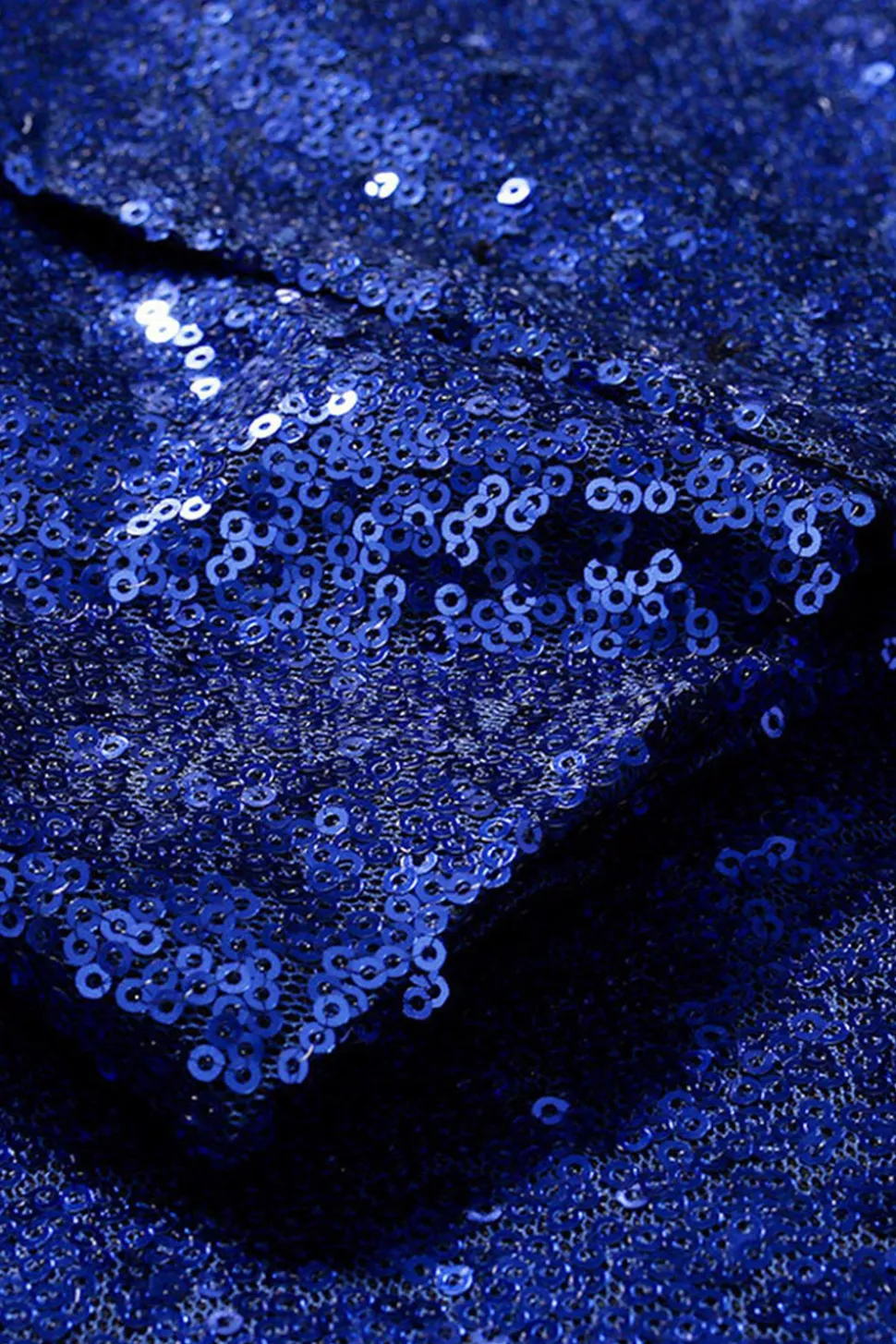 Sparkly Blue Shawl Lapela Um Botão Masculino Prom Blazer