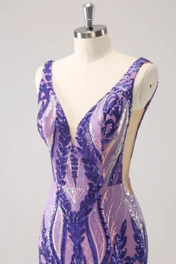 Sparkly Blue Tight V Neck Vestido Curto Homecoming com Sequins