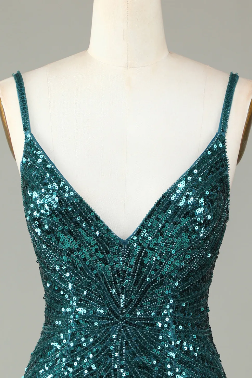 Sparkly Bodycon Esparguete Correias Blue Sequins Short Homecoming Dress com Tassel