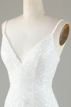 Sparkly Bodycon Esparguete Correias Azul Lace-Up Back Short Homecoming Dress com Missangas