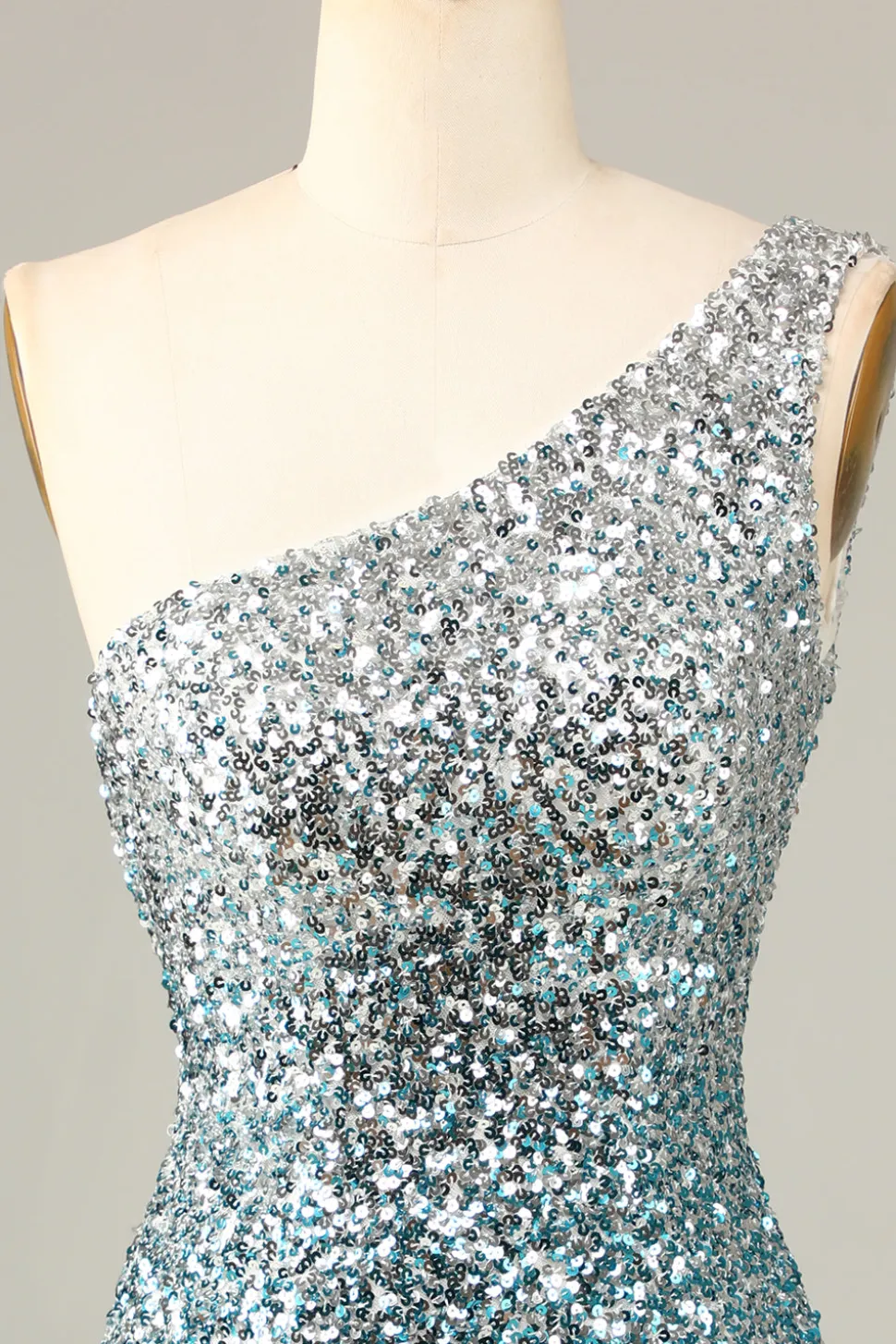 Sparkly Bodycon Esparguete Correias Blue Sequins Short Homecoming Dress com Tassel