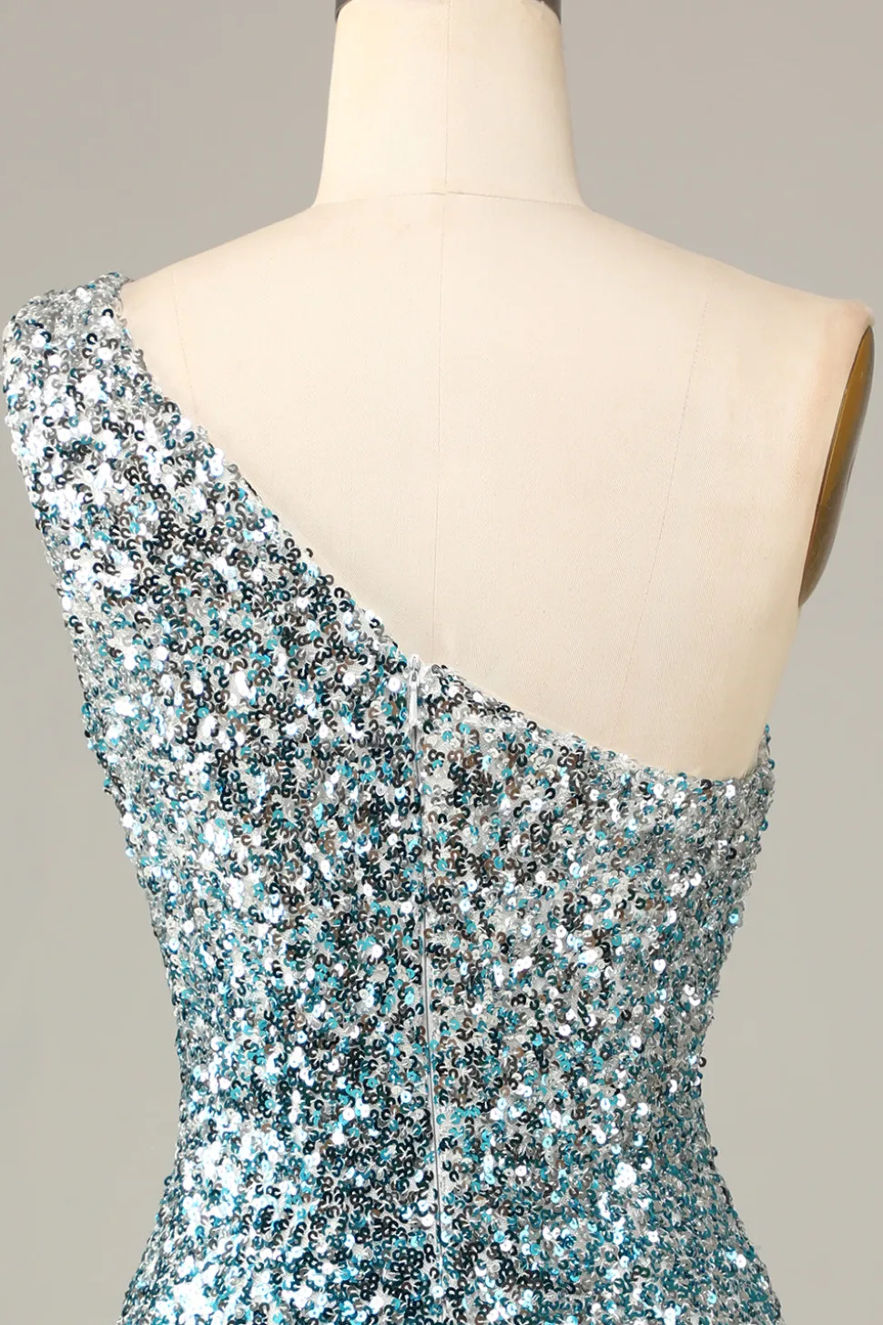 Sparkly Bodycon Esparguete Correias Blue Sequins Short Homecoming Dress com Tassel