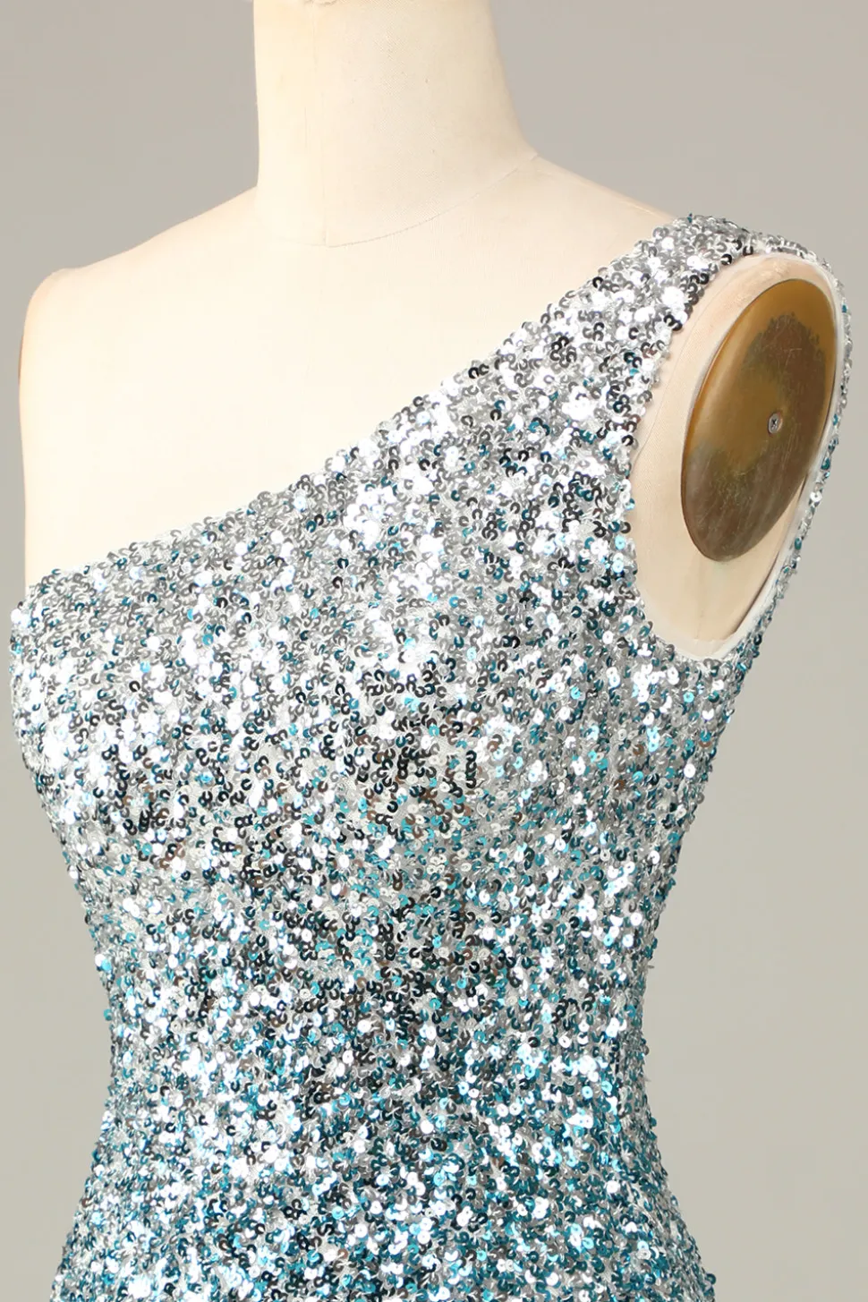 Sparkly Bodycon Esparguete Correias Blue Sequins Short Homecoming Dress com Tassel