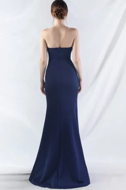 Sparkly Borgonha frisado Corset Long Prom Dress com fenda