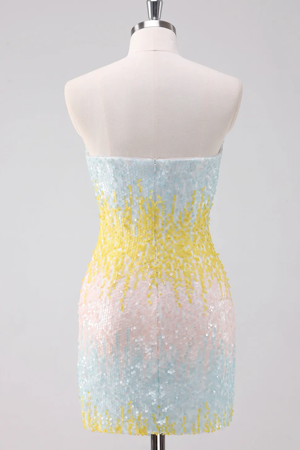 Sparkly branco sem alças apertado vestido curto Homecoming