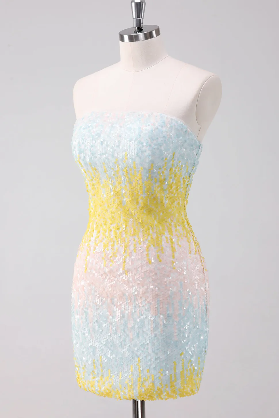 Sparkly branco sem alças apertado vestido curto Homecoming