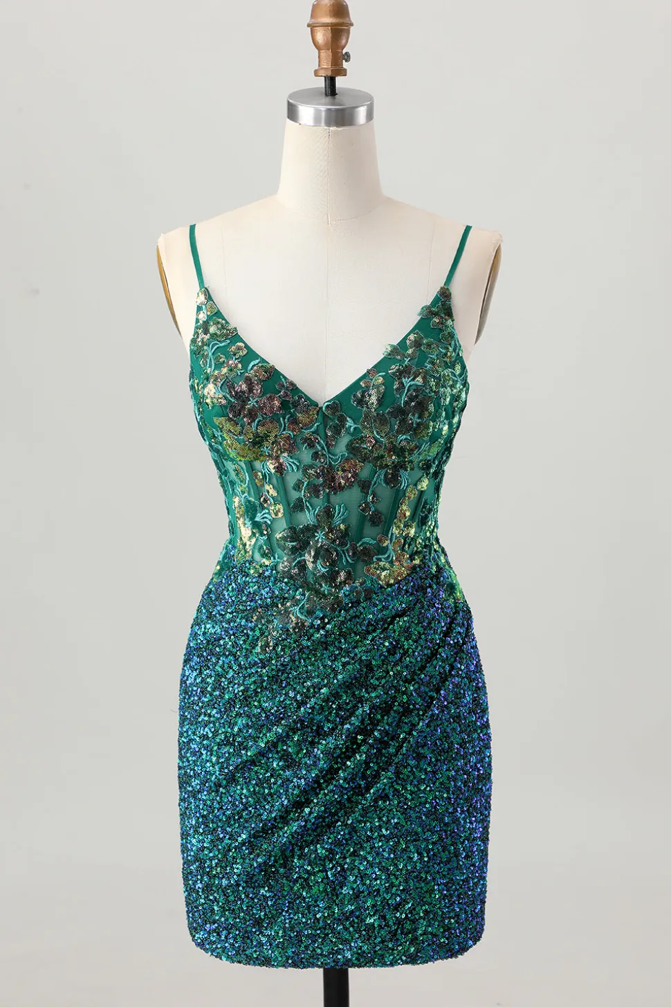 Sparkly Dark Purple Corset Homecoming Vestido com Sequins