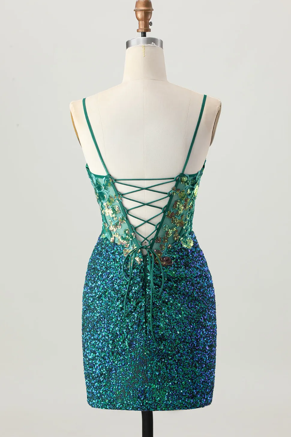 Sparkly Dark Purple Corset Homecoming Vestido com Sequins
