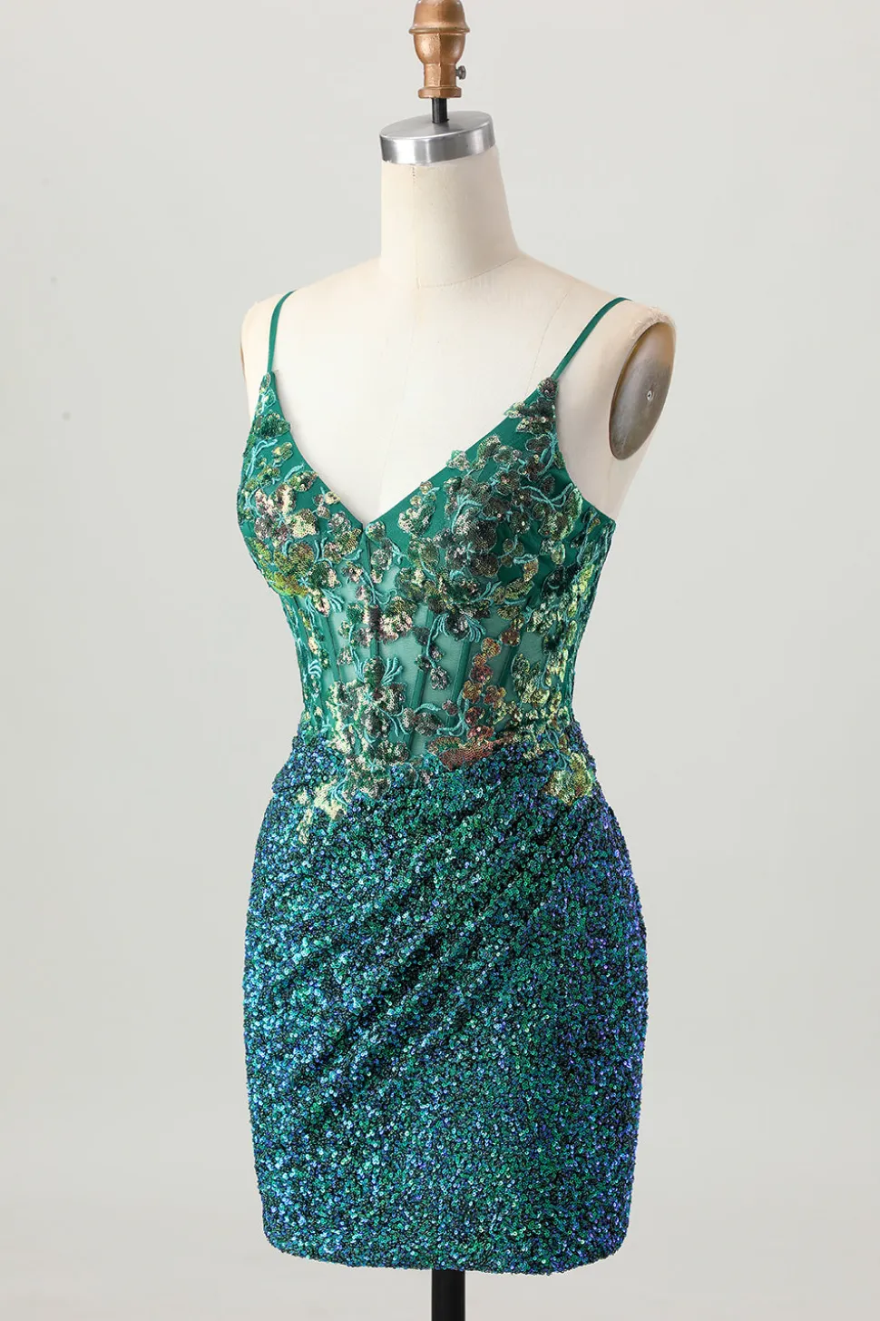 Sparkly Dark Purple Corset Homecoming Vestido com Sequins