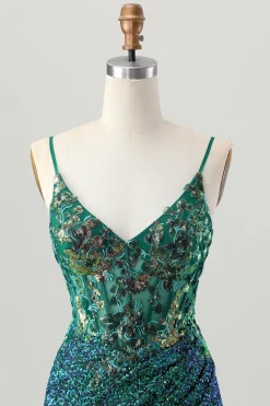 Sparkly Dark Purple Corset Homecoming Vestido com Sequins