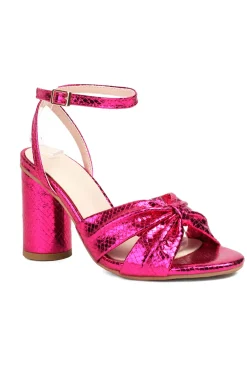 Sparkly Fuchsia Bow Mulheres Salto Alto