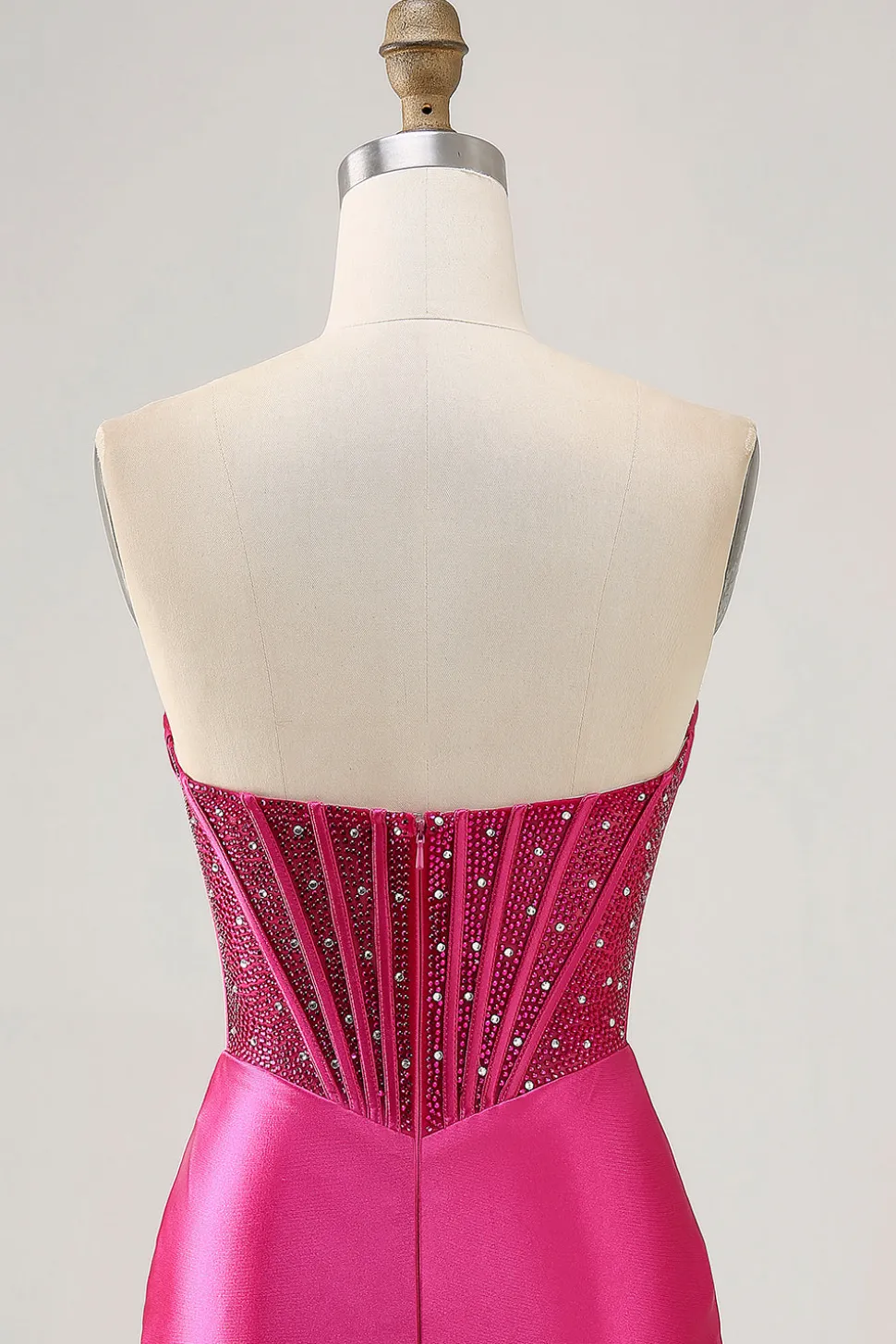 Sparkly Fuchsia Corset Tight Satin Short Homecoming Vestido