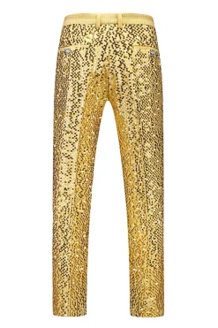 Sparkly Golden Notched Lapel Sequins 2 peças Prom Suits