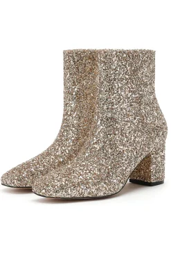 Sparkly Golden Sequins Botas de Moda Feminina
