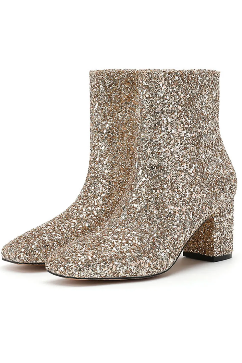 Sparkly Golden Sequins Botas de Moda Feminina