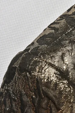 Sparkly Golden Shawl Lapela Masculino Prom Blazer