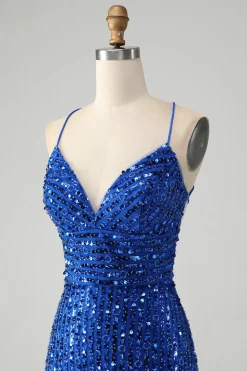 Sparkly Green Bodycon Sequins Lace Up Vestido Curto Homecoming