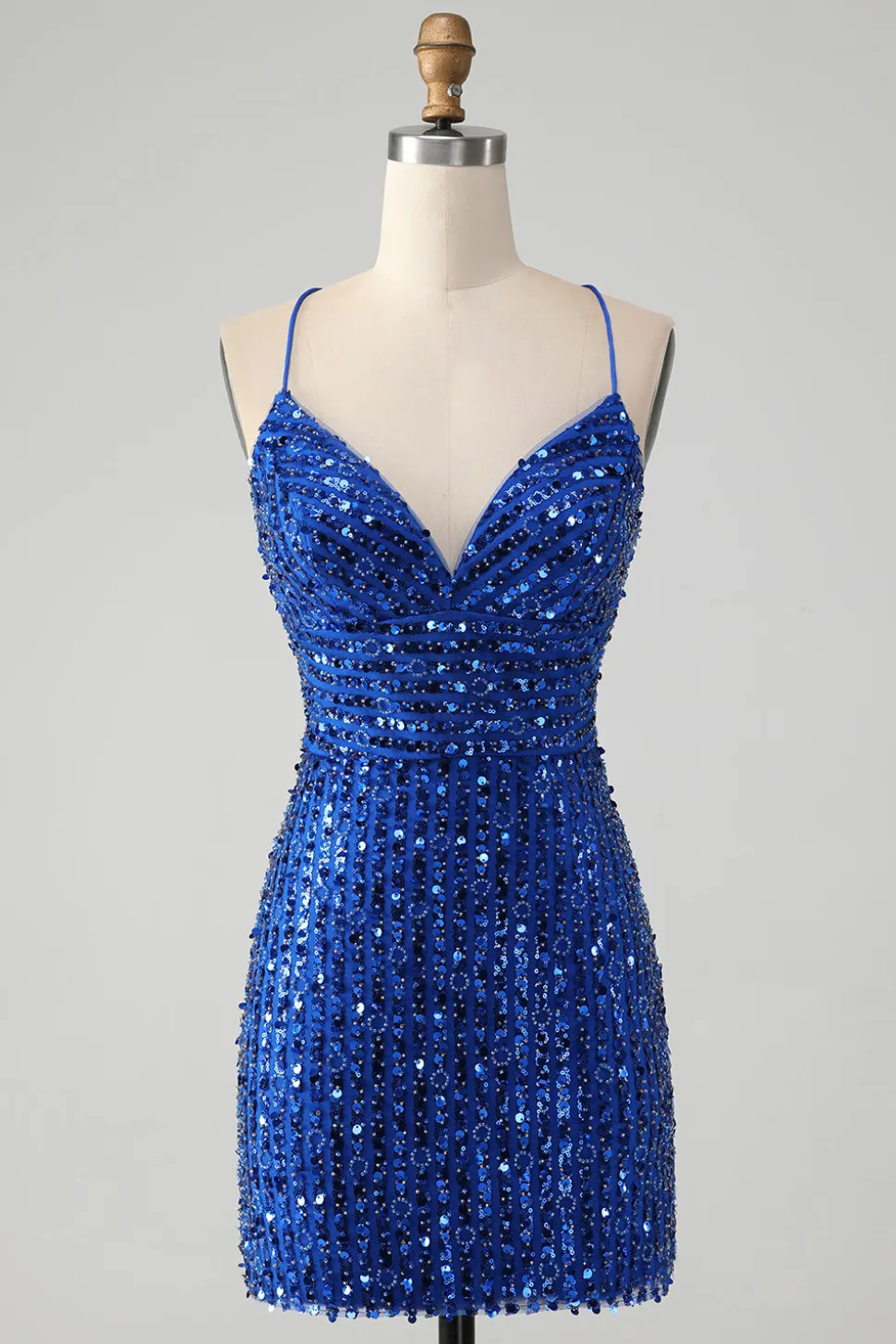Sparkly Green Bodycon Sequins Lace Up Vestido Curto Homecoming