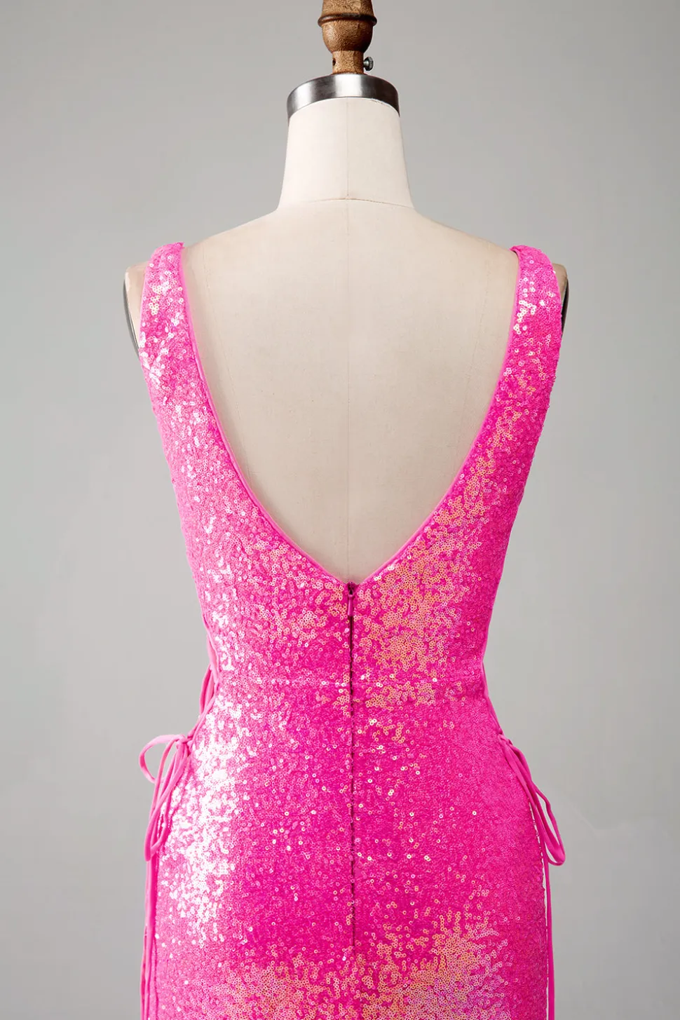Sparkly Hot Pink Sereia Prom Dress com Fenda