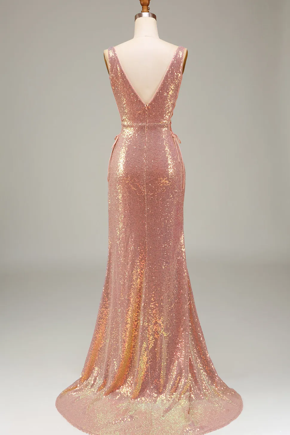 Sparkly Hot Pink Sereia Prom Dress com Fenda