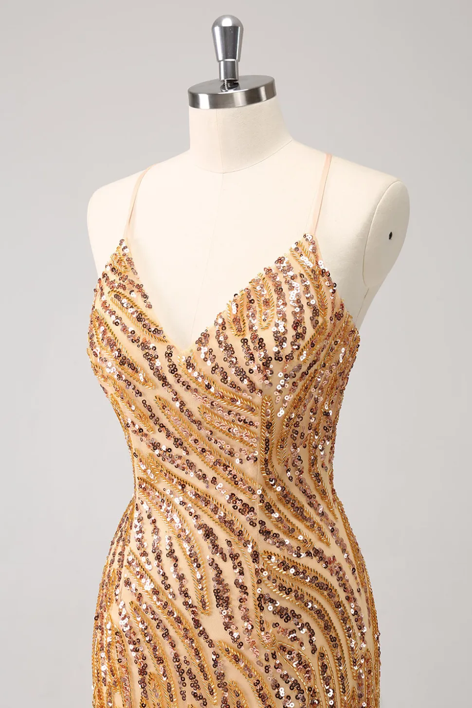 Sparkly Hot Pink Tight Sequins V Neck Homecoming Vestido com franjas