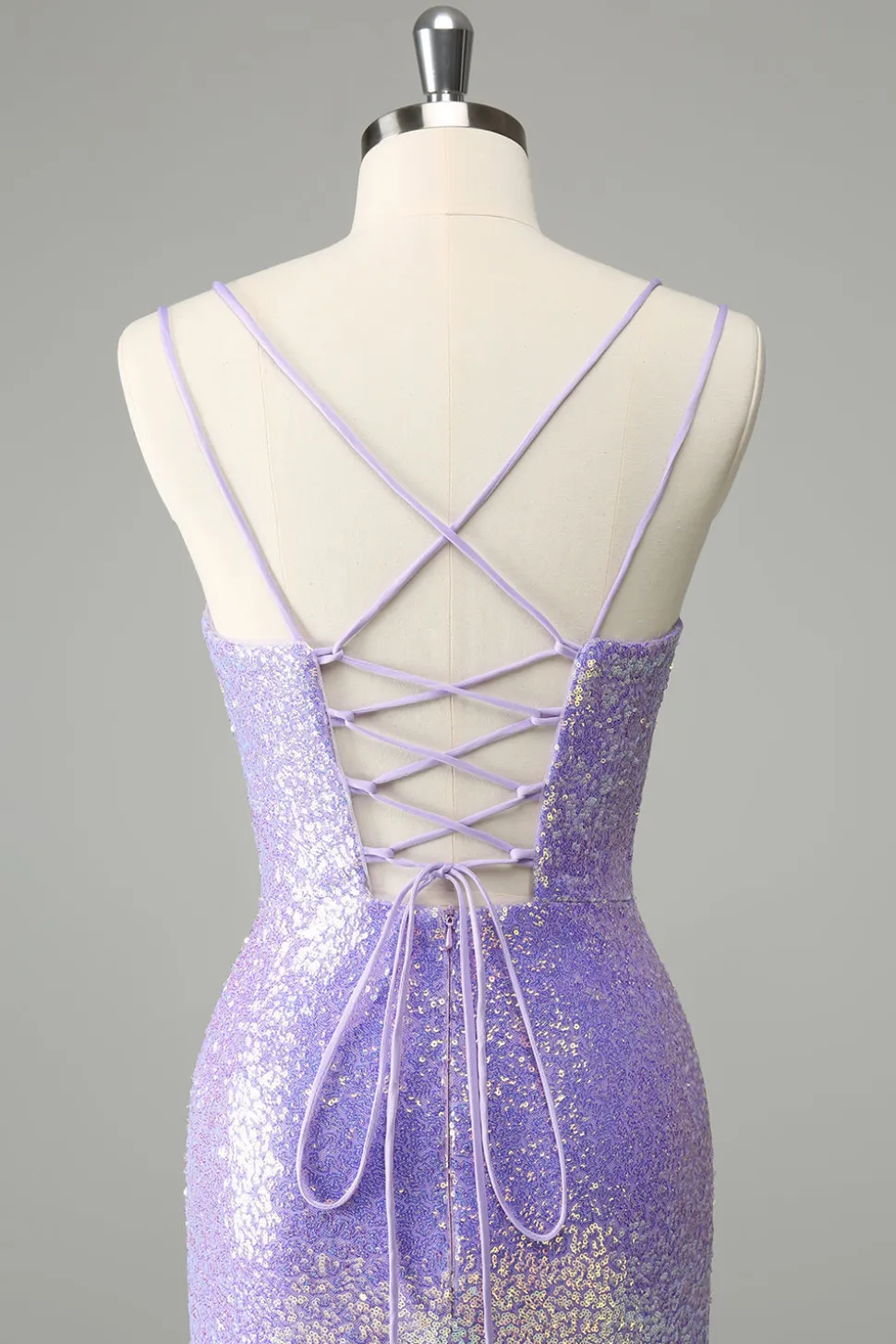 Sparkly Lilac Bodycon Sequins Vestido Curto Homecoming com Tassels
