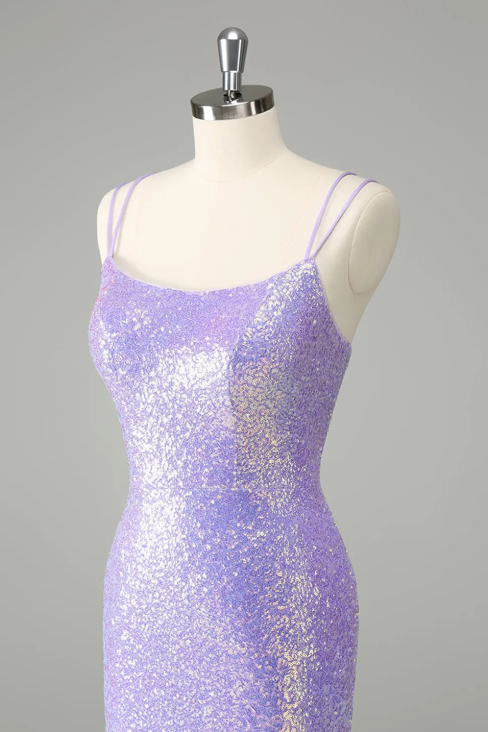 Sparkly Lilac Bodycon Sequins Vestido Curto Homecoming com Tassels